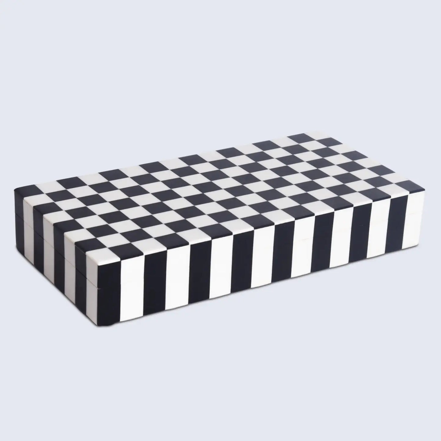 Decorative Boxes Puzzle Check Pattern Resin Inlay Collection in 7 Sizes