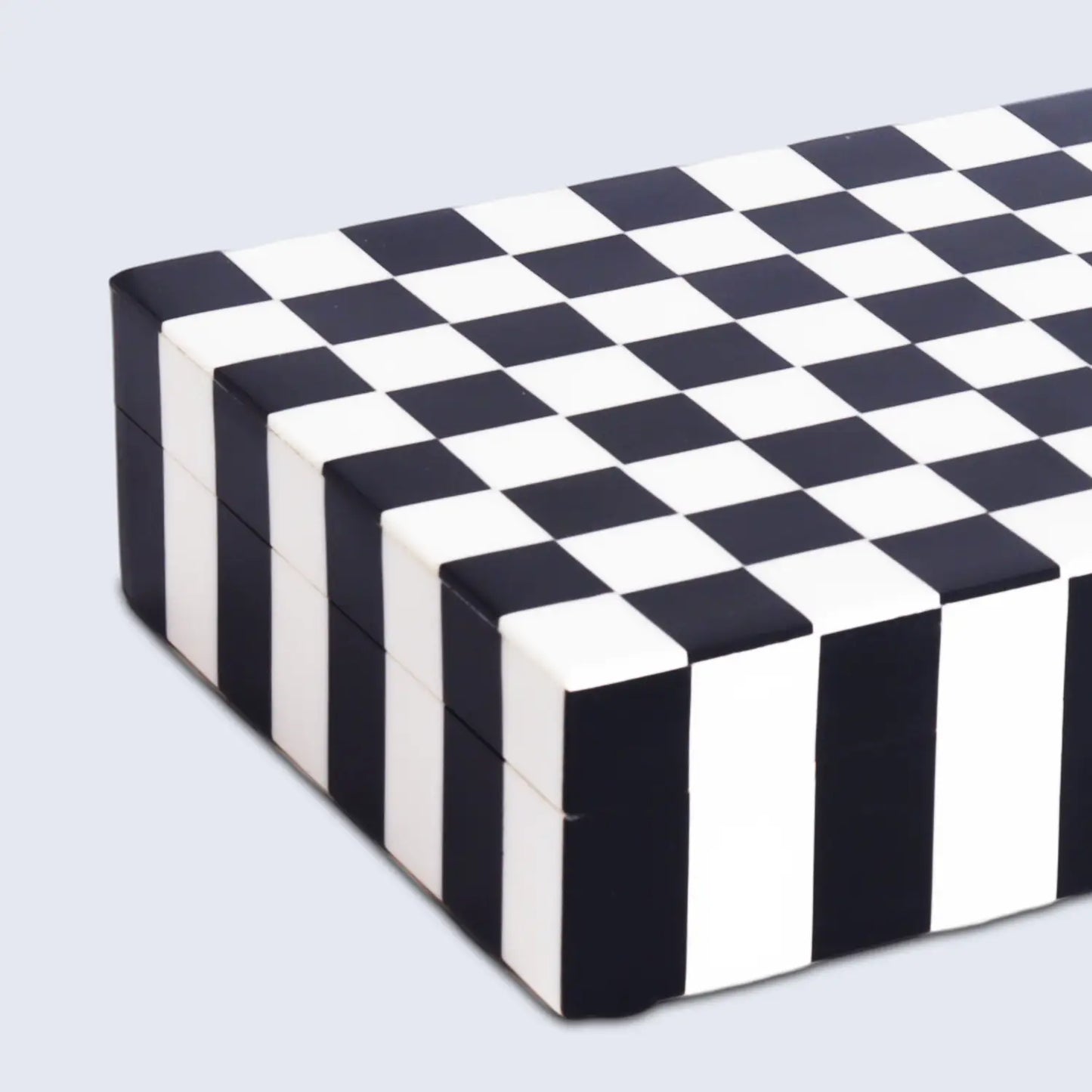Decorative Boxes Puzzle Check Pattern Resin Inlay Collection in 7 Sizes