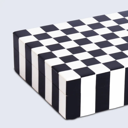 Decorative Boxes Puzzle Check Pattern Resin Inlay Collection in 7 Sizes