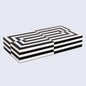 Decorative Boxes Puzzle Slide Pattern Resin Inlay Collection in 7 Sizes, Black & White