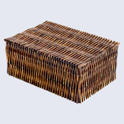 Decorative Boxes Mekong Lotus Pattern Bone Inlay & Brass Collection in 2 Sizes