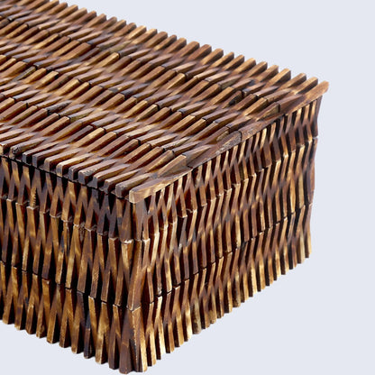 Decorative Boxes Mekong Lotus Pattern Bone Inlay & Brass Collection in 2 Sizes