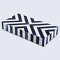 Decorative Boxes Chevron Pattern Resin Inlay Collection in 6 Sizes, Blue & White