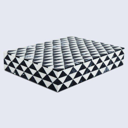 Marquet Prism Pattern Resin Inlay Decorative Storage Box