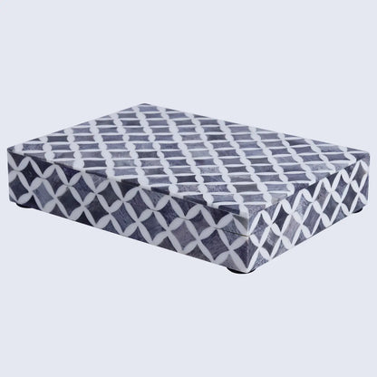 Star Pattern Bone & Resin Inlay Decorative Storage Box – Grey