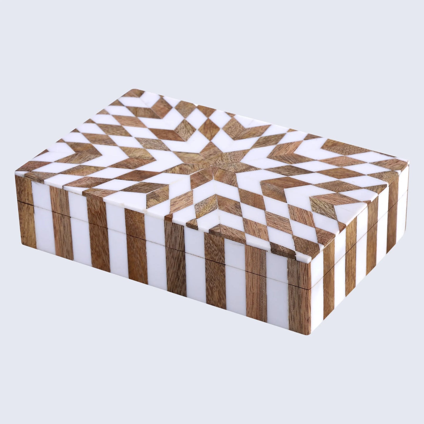 Decorative Boxes Estrella Trance Pattern Resin Inlay Collection in 8 x 5 x 2 inch