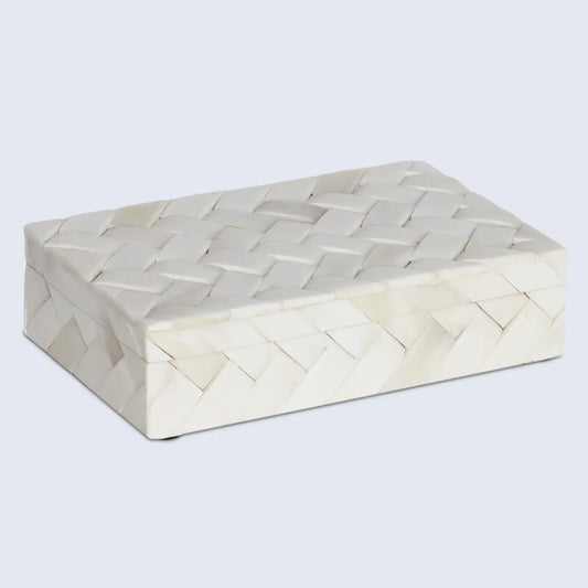Ivory Braid Pattern Bone Inlay Decorative Storage Box 7 Sizes