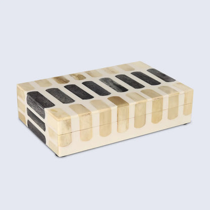 Patisserie Caramel Bone & Resin Inlay Decorative Storage Box - 7 Sizes