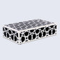 Decorative Boxes Zellij Pattern Resin Inlay Collection in 7 Sizes, Black & White