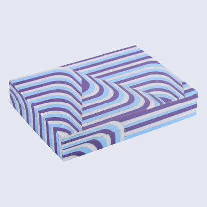 Decorative Box Carnaby Hip Pattern Resin Inlay Collection 8 x 6 x 1.5 inch