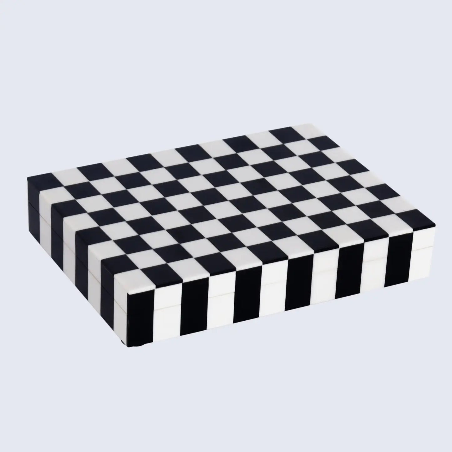 Decorative Boxes Puzzle Check Pattern Resin Inlay Collection in 7 Sizes