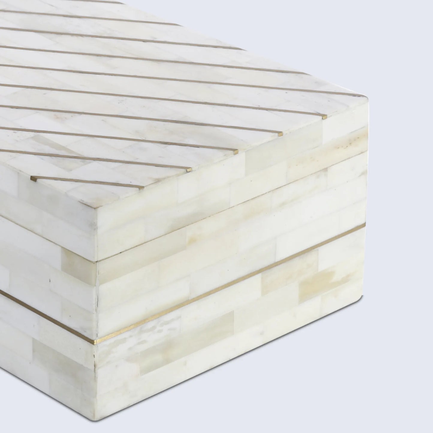 Decorative Box Aegean Pearl Pattern Bone Inlay & Brass Collection in 2 Sizes