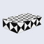 Decorative Boxes Triangle Pattern Resin Inlay Collection in 7 Sizes, Black & White