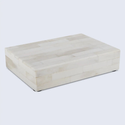Decorative Boxes Plain White Pattern Bone Inlay Collection in 8 Sizes