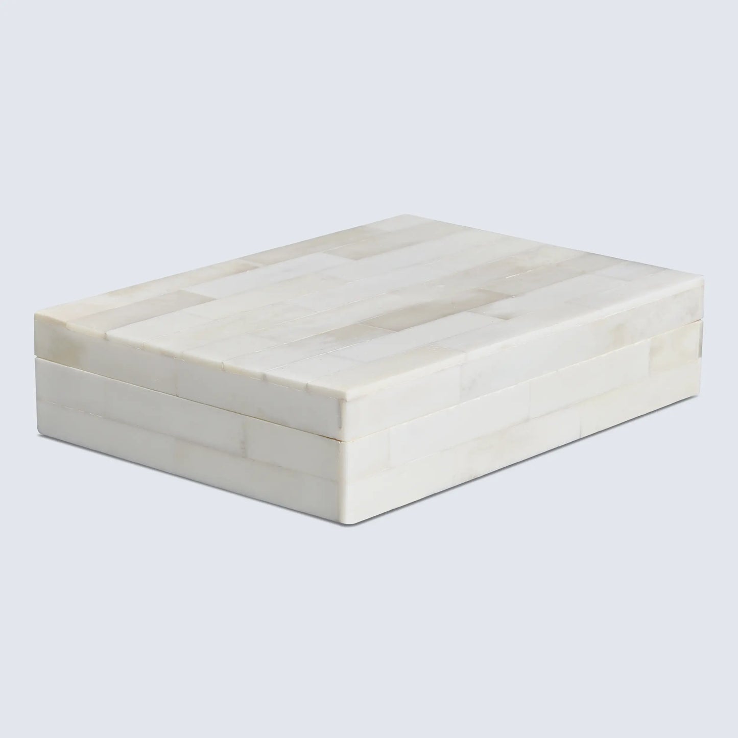 Decorative Boxes Plain White Pattern Bone Inlay Collection in 8 Sizes