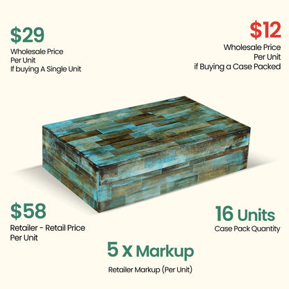 Decorative Box Verdegris, Pack of 16