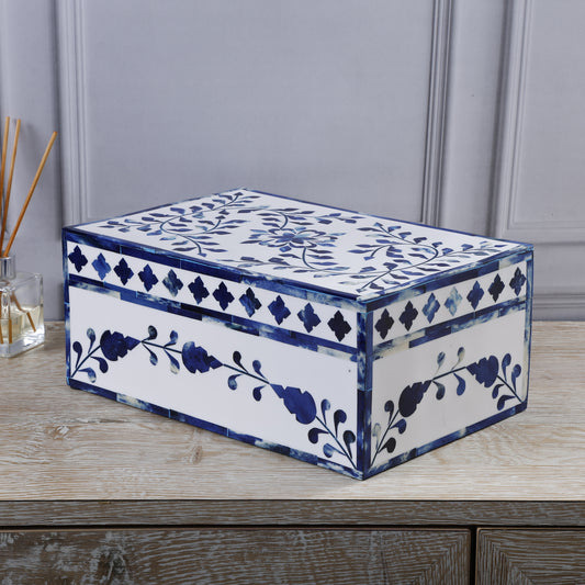 Handicrafts Home Alhambra Azul Decorative Storage Box with Lid