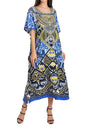 Women Long Kaftans Summer Holiday Caftan Dress 3 Colors S-3XL