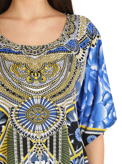 Women Long Kaftans Summer Holiday Caftan Dress 3 Colors S-3XL