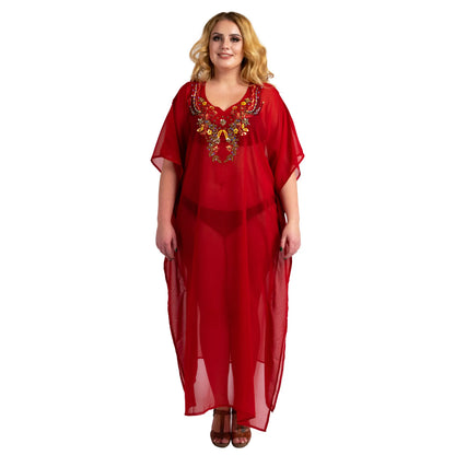 Women Long Kaftans Beach Caftan Dress 3 Colors S-3XL