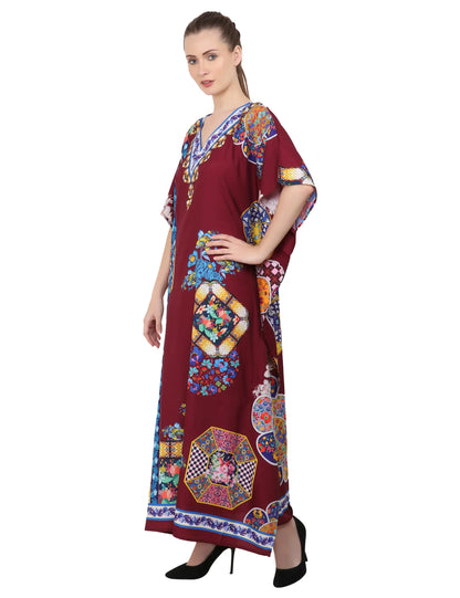 Women Long Kaftans Summer Holiday Caftan Dress 5 Colors S-3XL