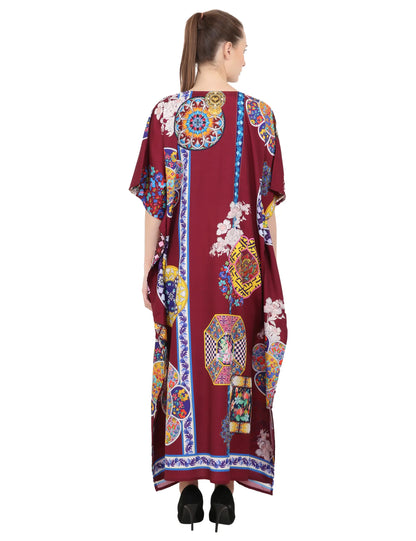 Women Long Kaftans Summer Holiday Caftan Dress 5 Colors S-3XL