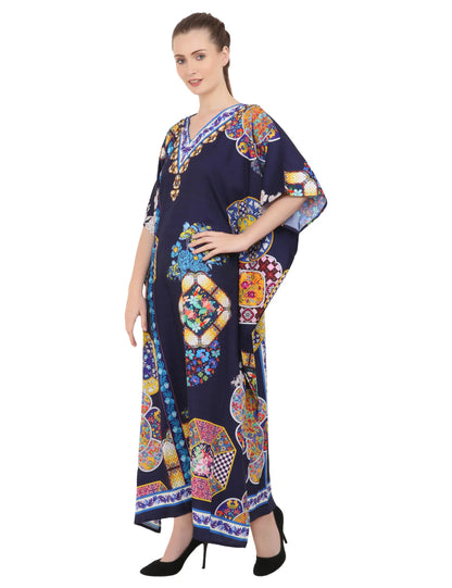 Women Long Kaftans Summer Holiday Caftan Dress 5 Colors S-3XL