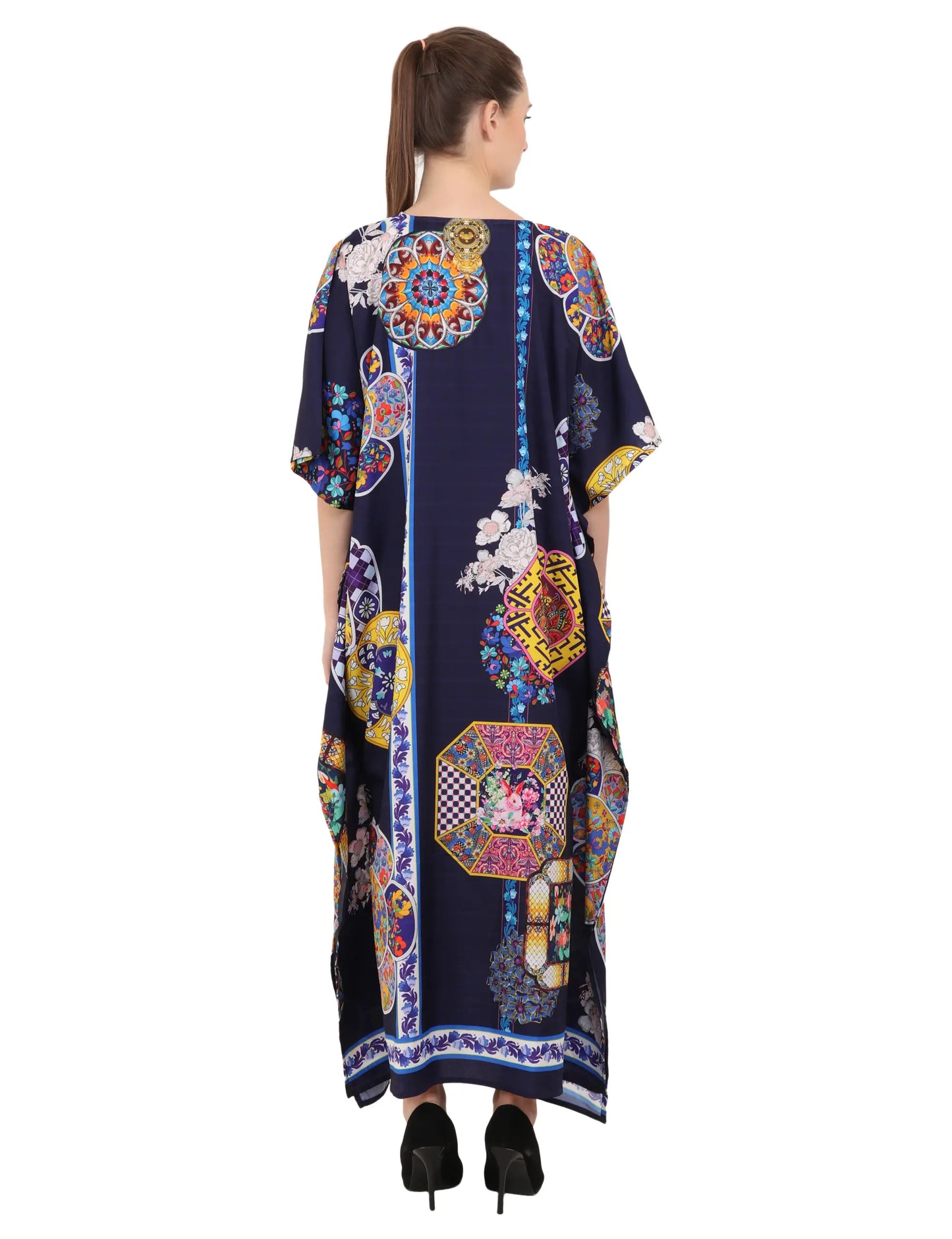 Women Long Kaftans Summer Holiday Caftan Dress 5 Colors S-3XL