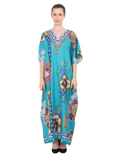 Women Long Kaftans Summer Holiday Caftan Dress 5 Colors S-3XL