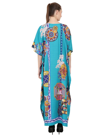 Women Long Kaftans Summer Holiday Caftan Dress 5 Colors S-3XL