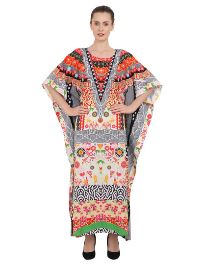 Women Long Kaftans Summer Holiday Caftan Dress Black S-3XL