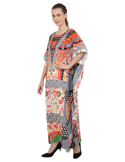 Women Long Kaftans Summer Holiday Caftan Dress Black S-3XL