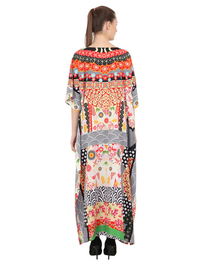 Women Long Kaftans Summer Holiday Caftan Dress Black S-3XL