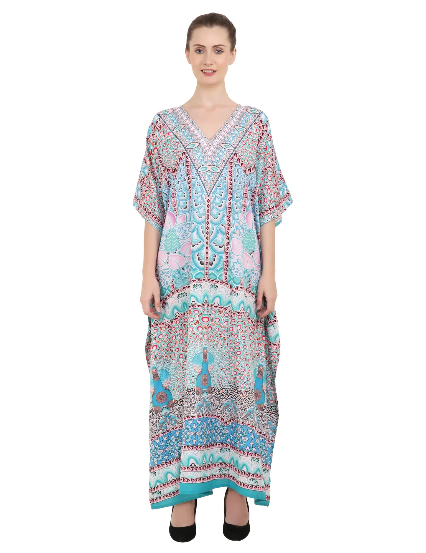 Women Long Kaftans Summer Holiday Caftan Dress 3 Colors S-3XL