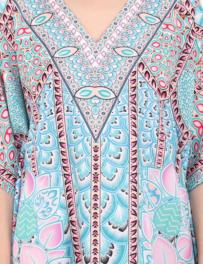 Women Long Kaftans Summer Holiday Caftan Dress 3 Colors S-3XL