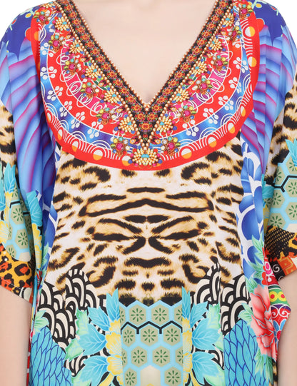 Women Long Kaftans Summer Holiday Caftan Dress Multicolor S-3XL