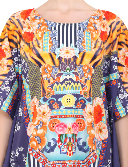 Women Long Kaftans Summer Holiday Caftan Dress Multicolor S-3XL
