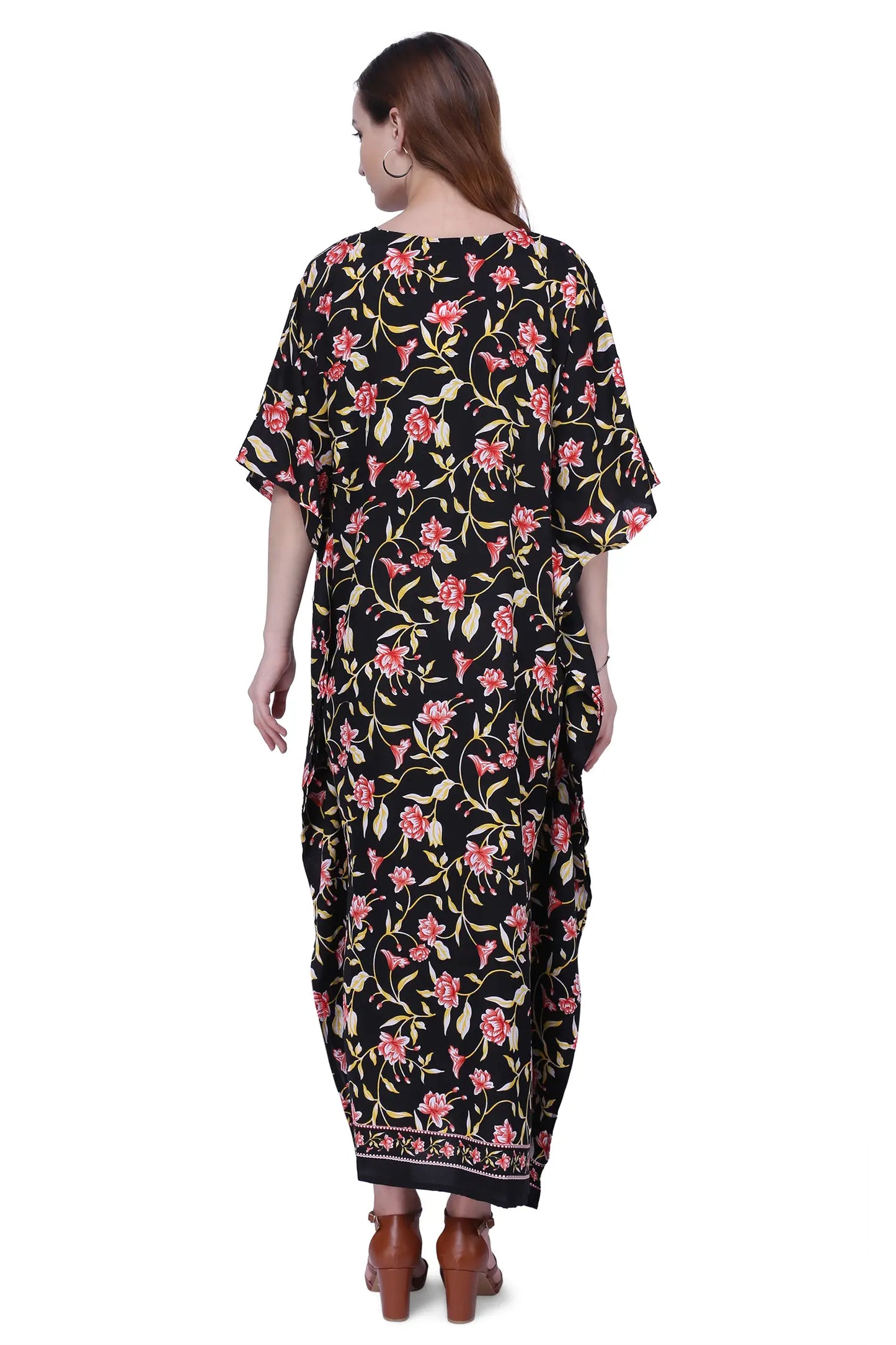 Women Long Kaftans Summer Holiday Caftan Dress 3 Colors S-3XL
