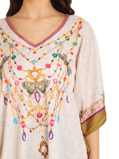 Women Long Kaftans Summer Holiday Caftan Dress Bronze S-3XL