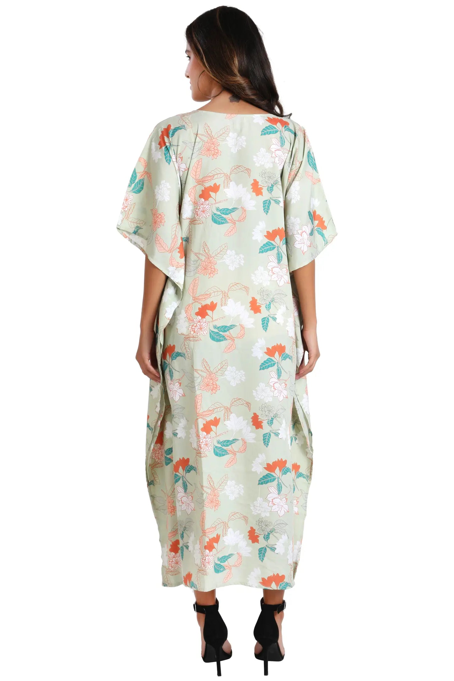 Women Long Kaftans Summer Holiday Caftan Dress 5 Colors S-3XL