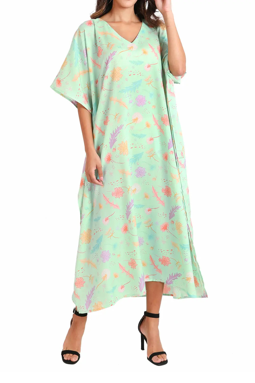Women Long Kaftans Summer Holiday Caftan Dress 5 Colors S-3XL