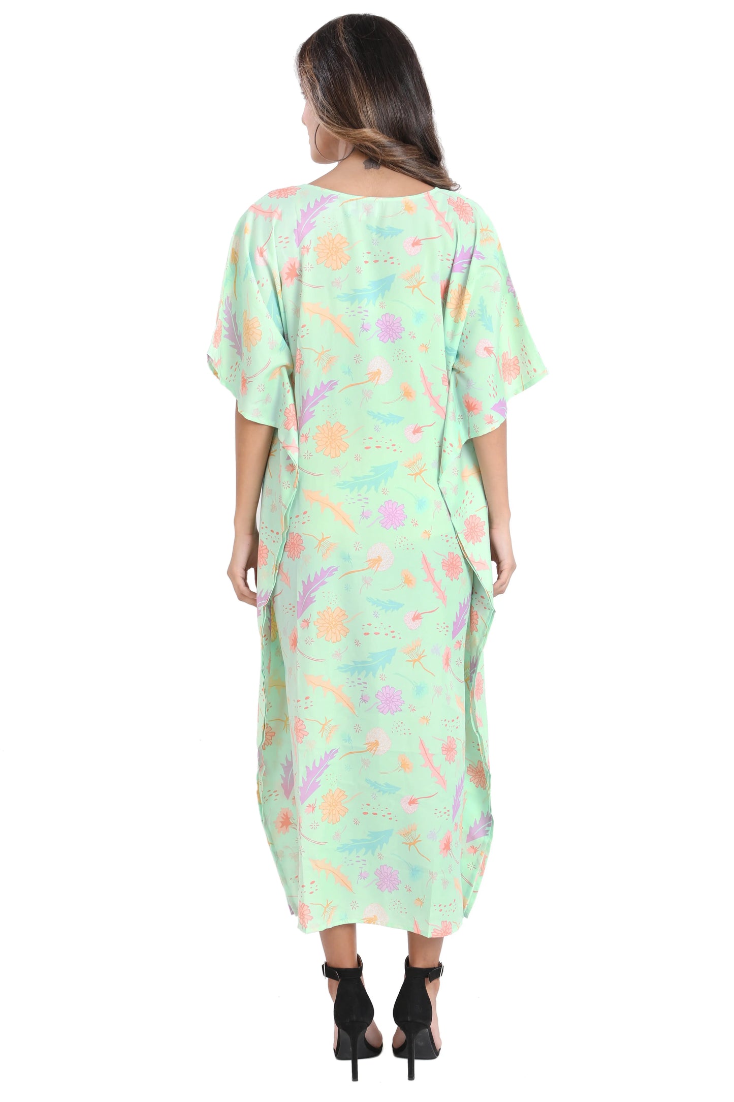 Women Long Kaftans Summer Holiday Caftan Dress 5 Colors S-3XL
