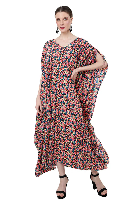 Women Midi Kaftans Summer Holiday Caftan Dress Floral S-3XL