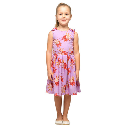 Girls Kids Vintage Style Shoulder Bow Dresses sizes from Butterfly Print - Available in 3 Colors