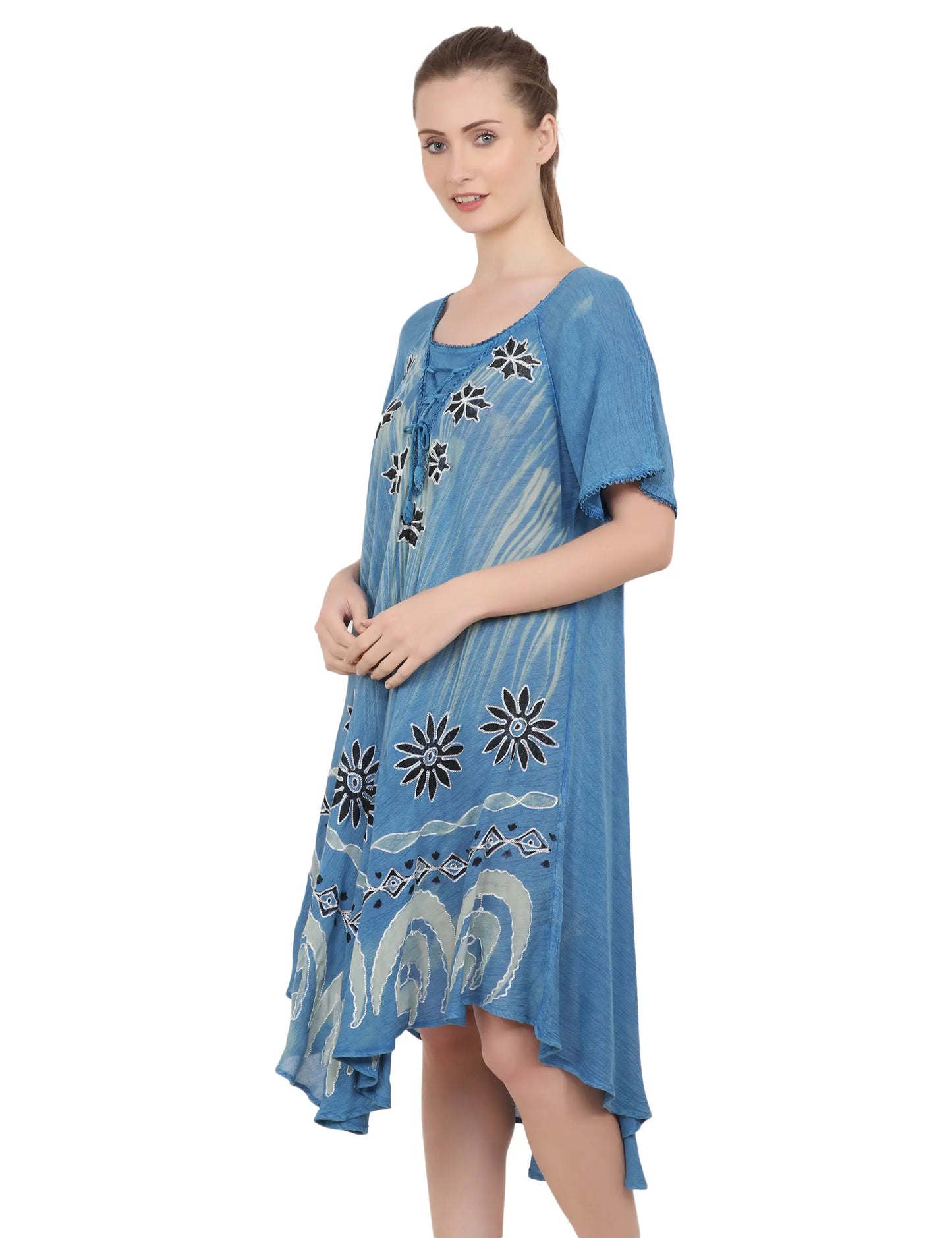 Women's Casual Dresses Loose Swing Flare Dress 105- Blue