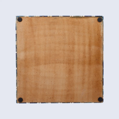 Decorative Trays Moroccan Pattern Bone & Resin Inlay Collection in 3 Sizes, Blue & White