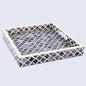 Decorative Trays Moroccan Pattern Bone & Resin Inlay Collection in 3 Sizes, Grey & White