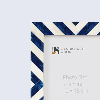 Picture Frames Chevron Pattern Bone Inlay Collection in 29 Sizes, Blue – Wholesale picture frames