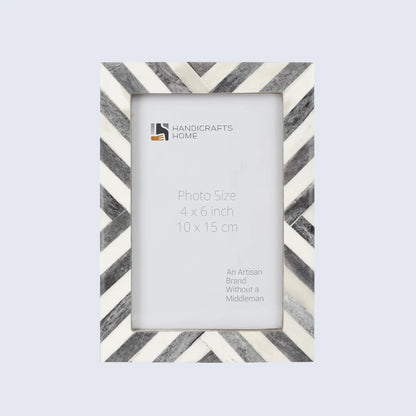 Picture Frames Chevron Pattern Bone Inlay Collection in 3 Sizes, Grey – Wholesale picture frames
