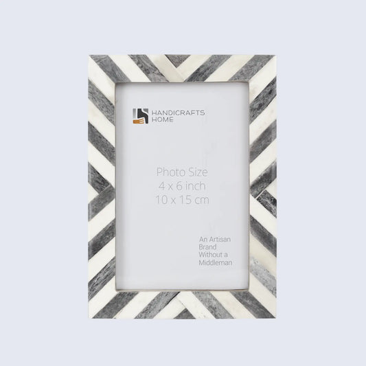 Picture Frames Chevron Pattern Bone Inlay Collection in 3 Sizes, Grey – Wholesale picture frames